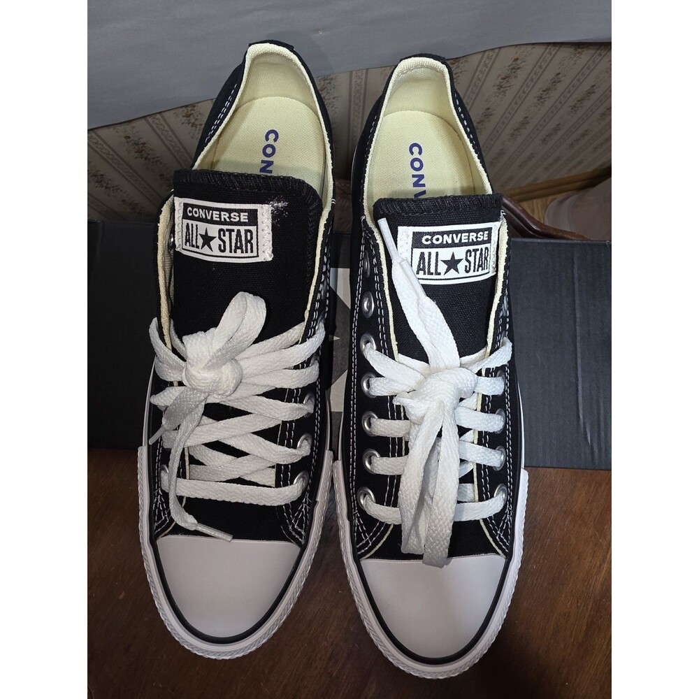 Converse Chuck Taylor All Star Ox Black White Low Top Sneakers Mens 8.5... - Picture 2 of 8
